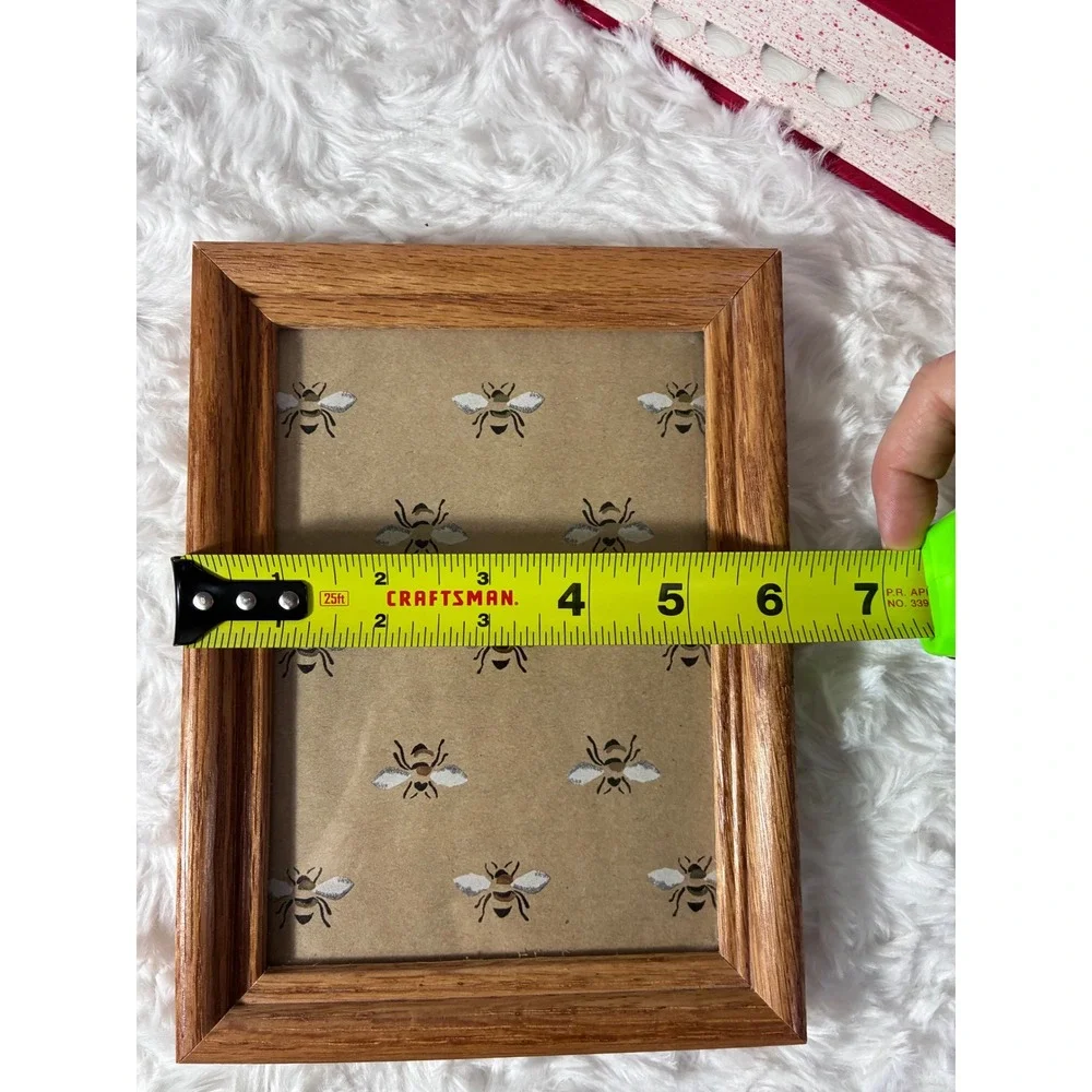 Vintage Solid Oak Wood Picture Frame 5x7 Tabletop Wall Mount